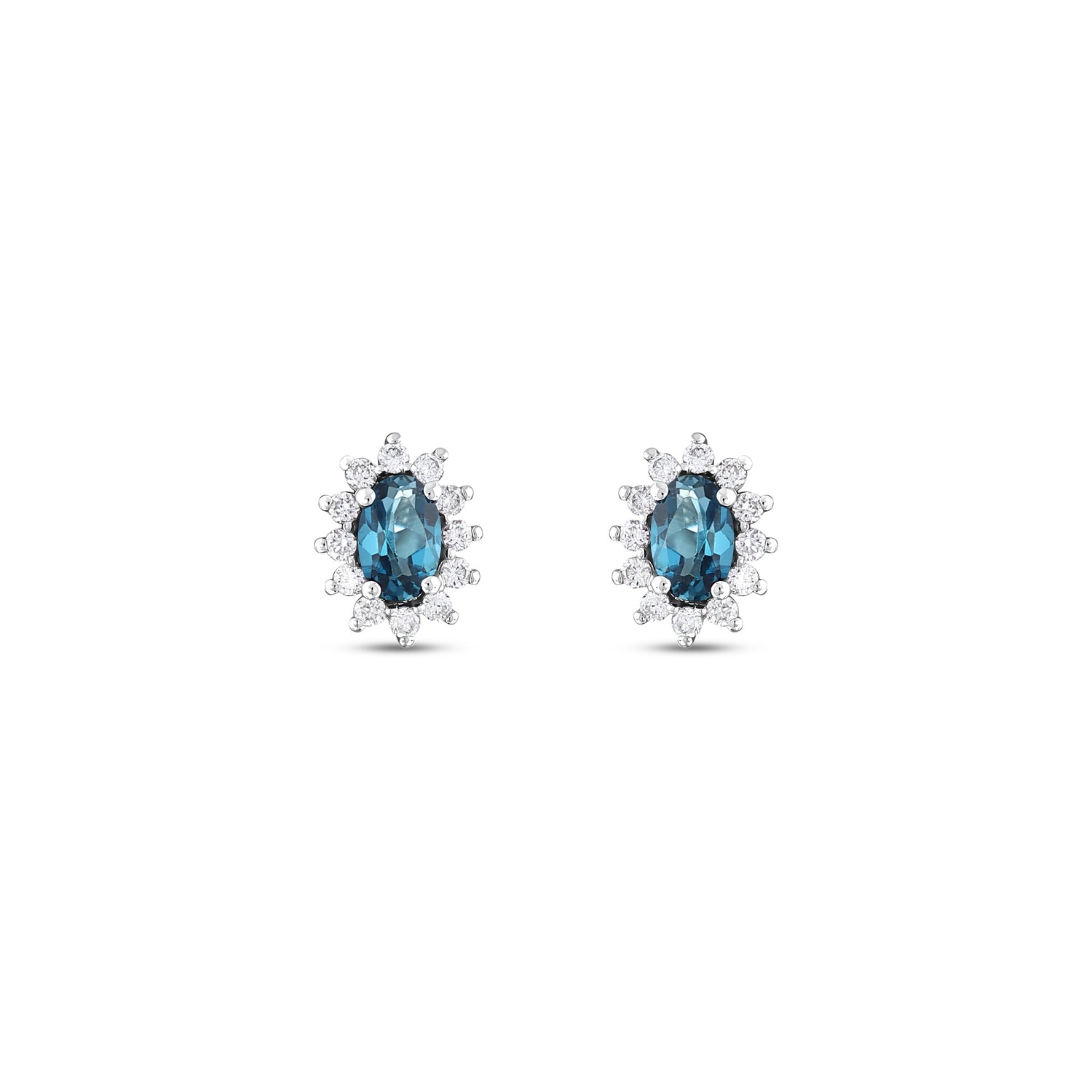 0.74 Karat Pırlanta London Topaz Küpe