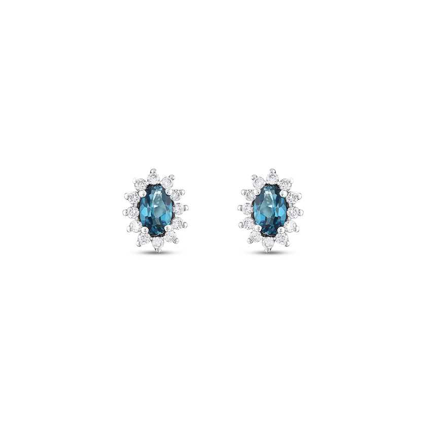 0.74 Karat Pırlanta London Topaz Küpe