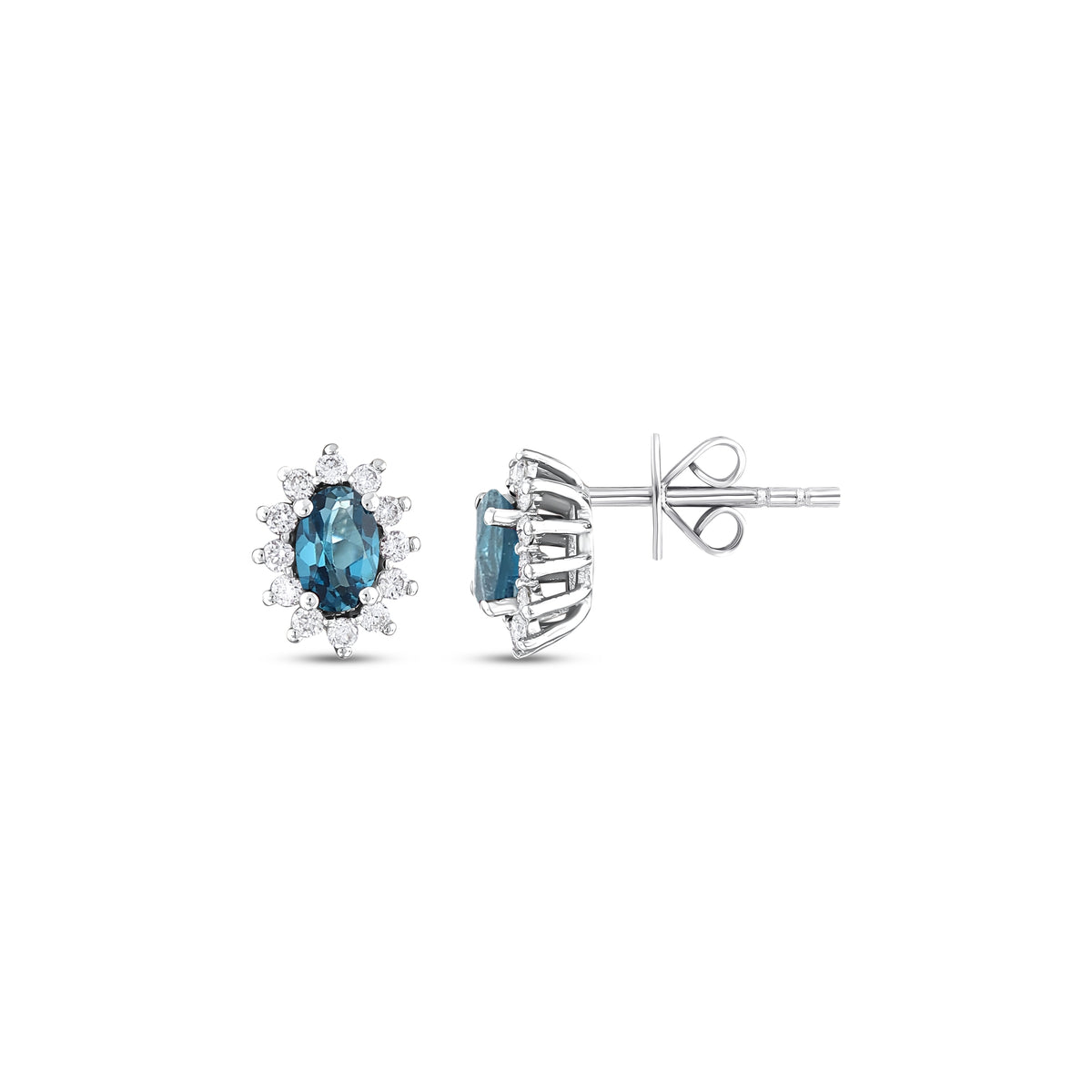 0.74 Karat Pırlanta London Topaz Küpe