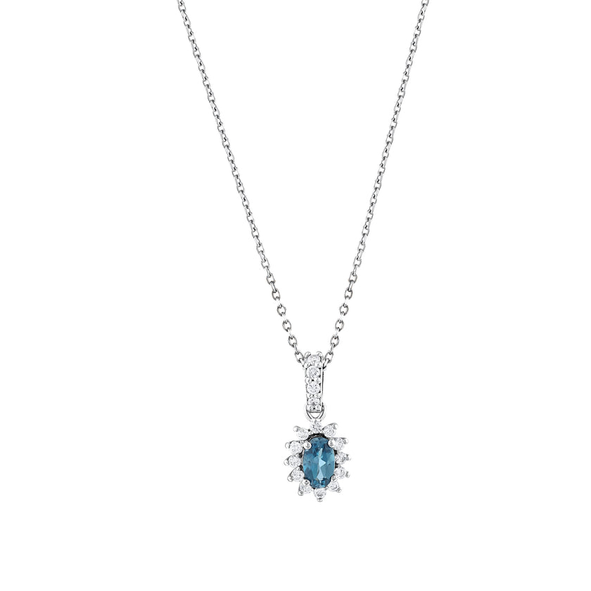 0,39 Karat Pırlanta London Topaz Kolye
