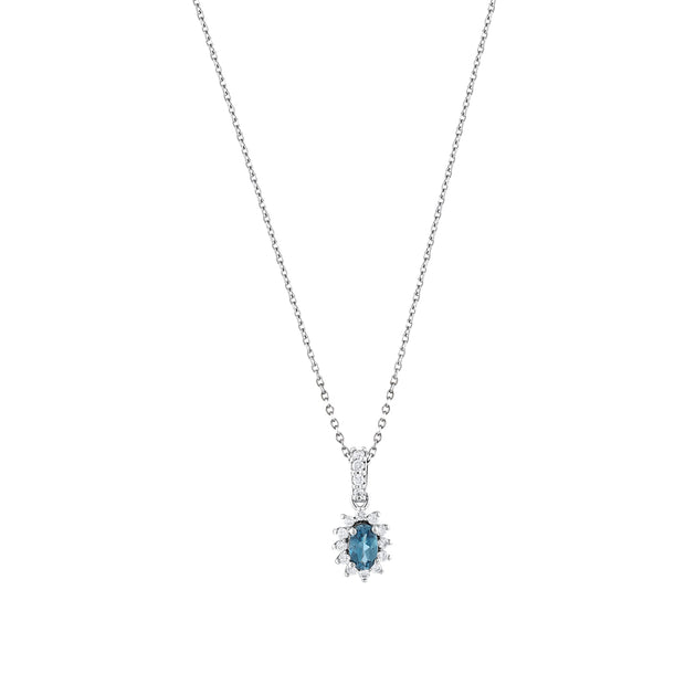 0,39 Karat Pırlanta London Topaz Kolye