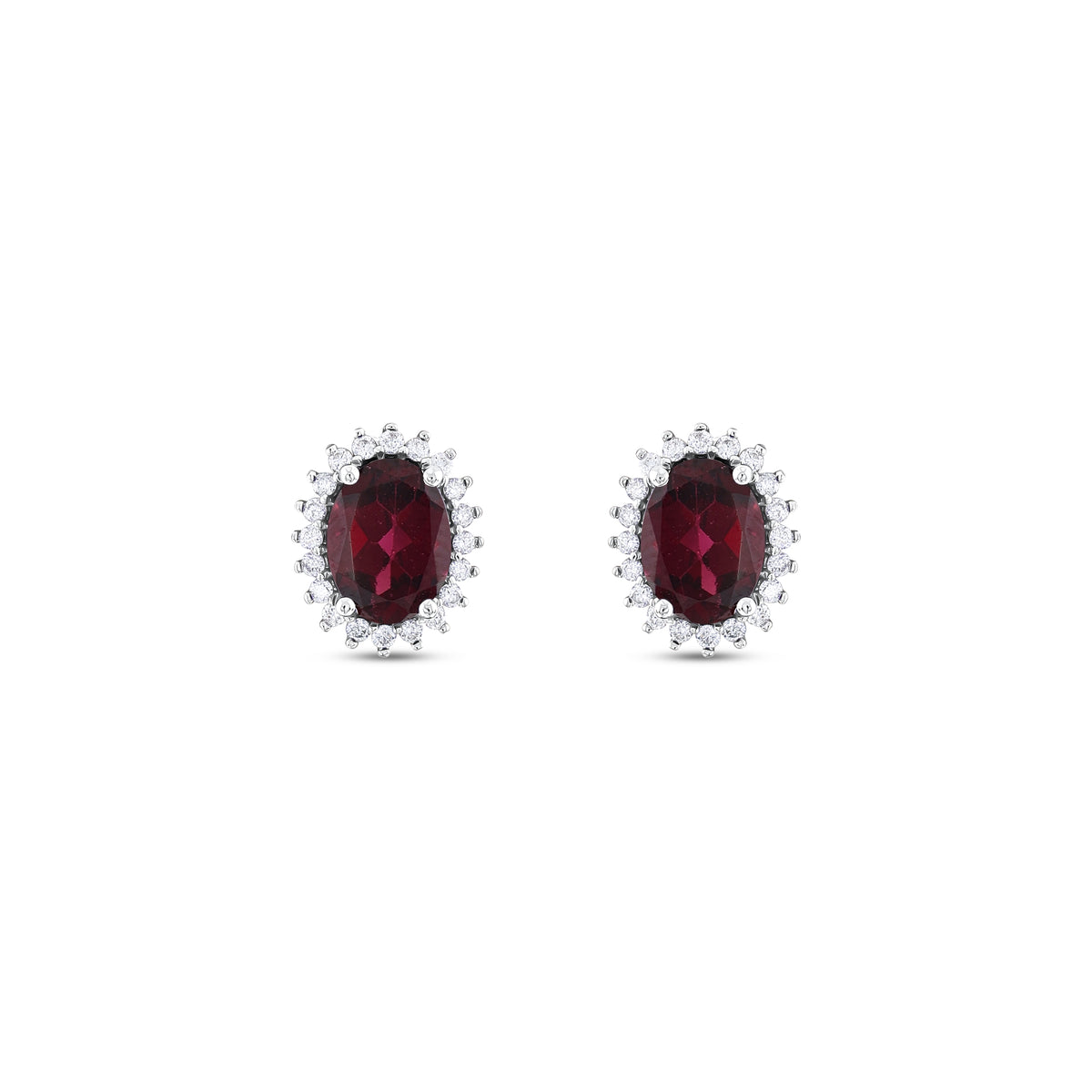 2,36 Karat Pırlanta Garnet Küpe