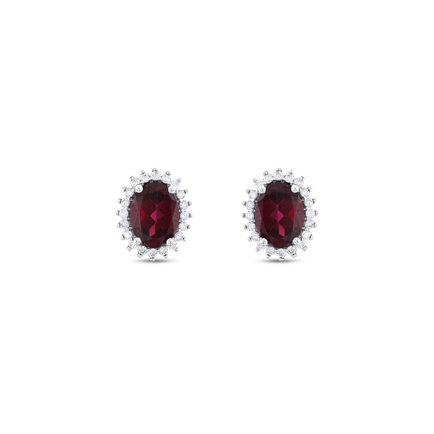 2,36 Karat Pırlanta Garnet Küpe