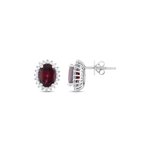 2,36 Karat Pırlanta Garnet Küpe