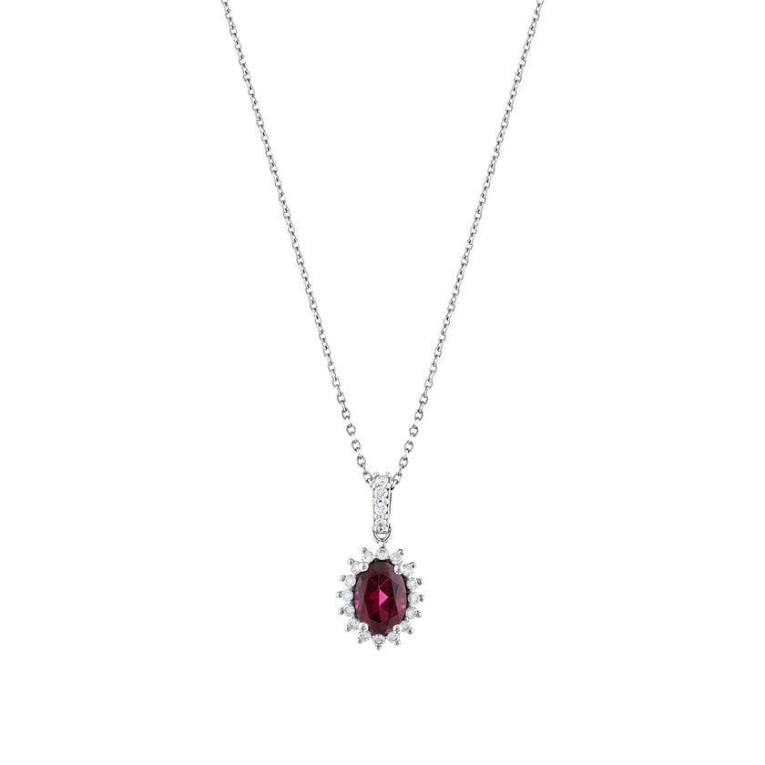 1.48 Karat Pırlanta Garnet Kolye