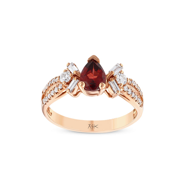 1,15 Karat Pırlanta Garnet Yüzük