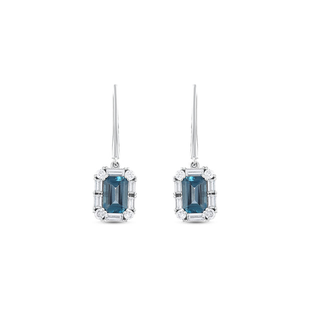 1,97 Karat Pırlanta London Topaz  Küpe