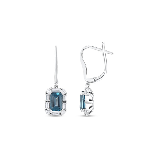 1,97 Karat Pırlanta London Topaz  Küpe