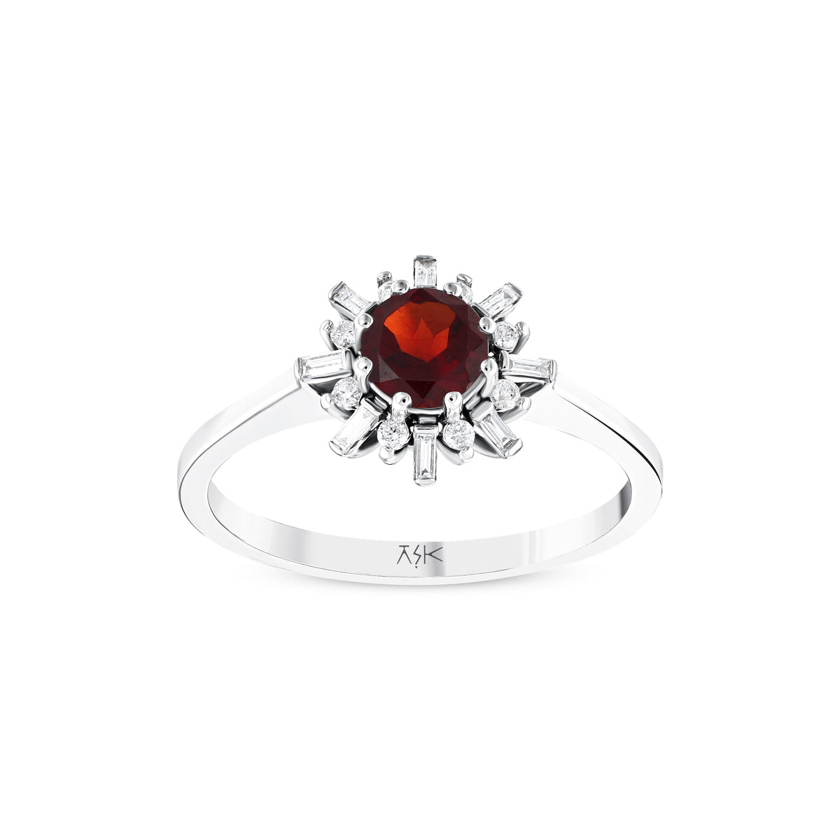 0,79 Karat Pırlanta Garnet Yüzük