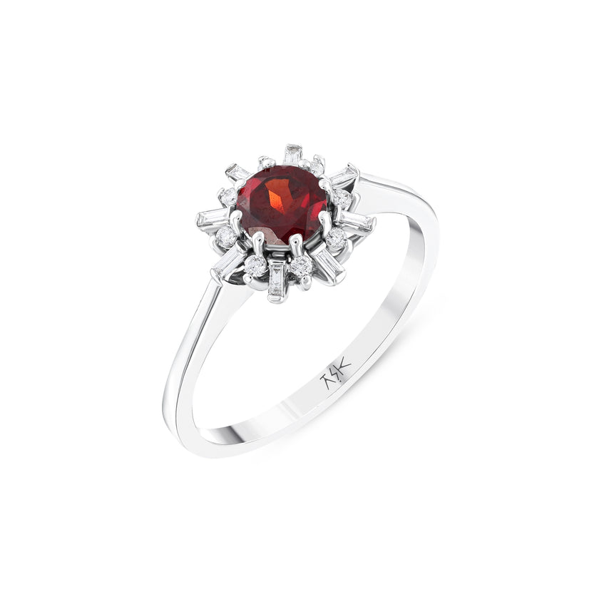 0,79 Karat Pırlanta Garnet Yüzük