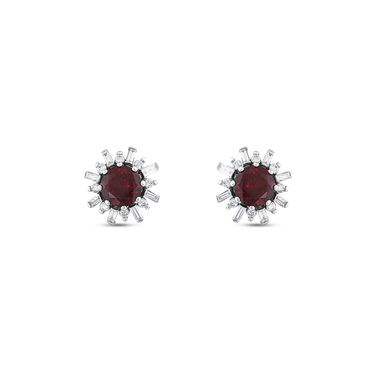 1,58 Karat Pırlanta Garnet Küpe
