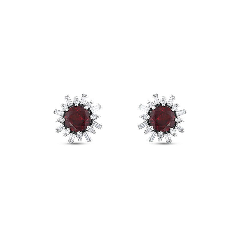1,58 Karat Pırlanta Garnet Küpe