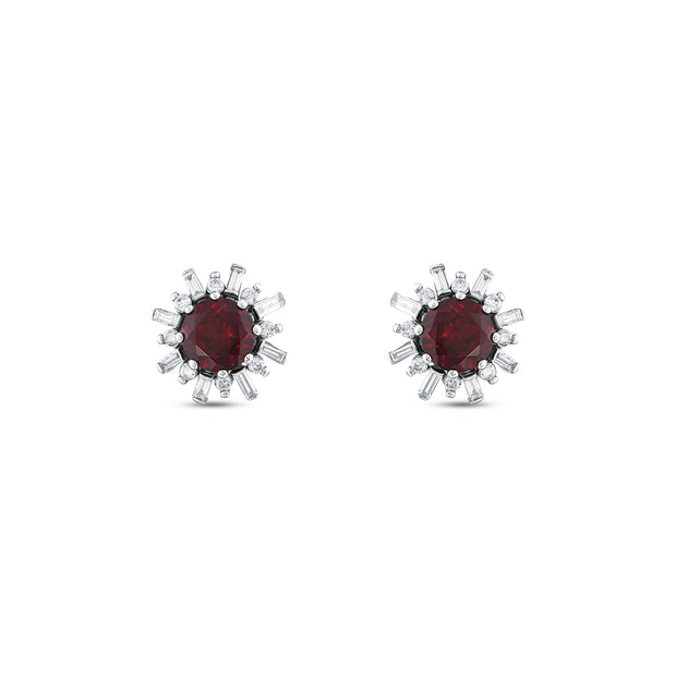 1,58 Karat Pırlanta Garnet Küpe