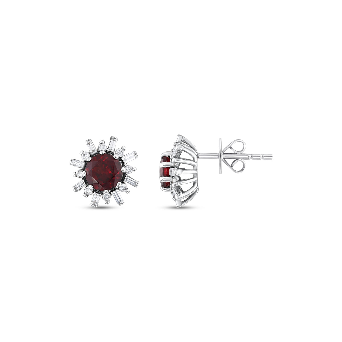 1,58 Karat Pırlanta Garnet Küpe