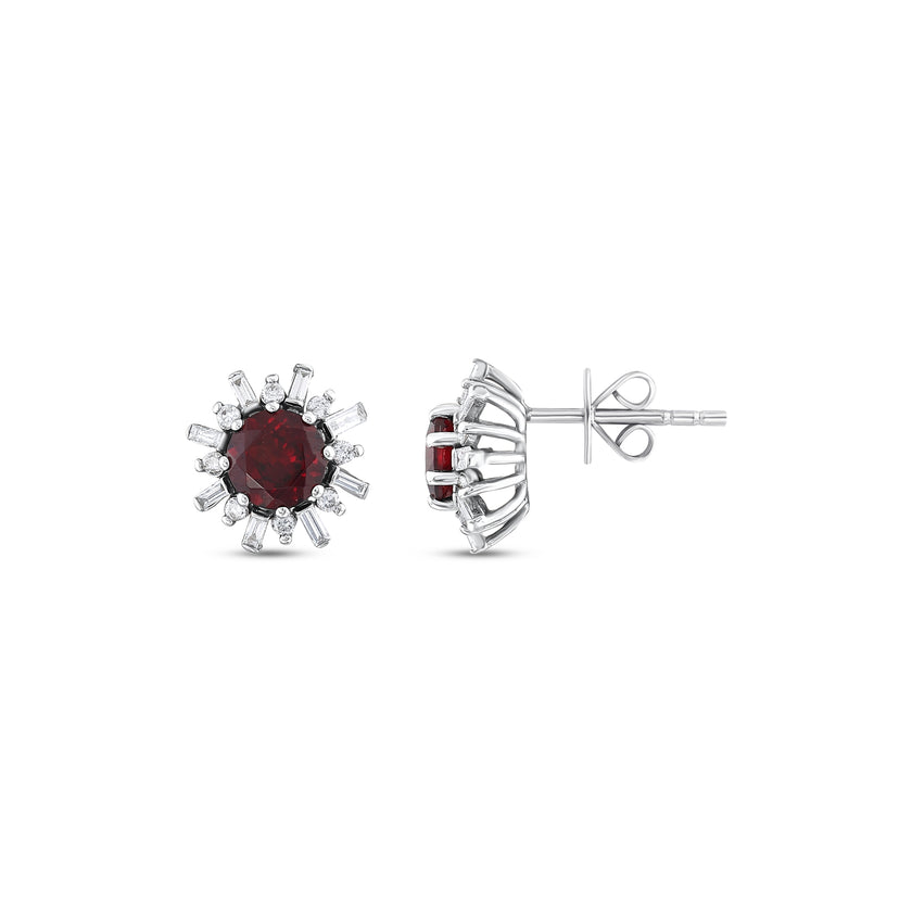 1,58 Karat Pırlanta Garnet Küpe