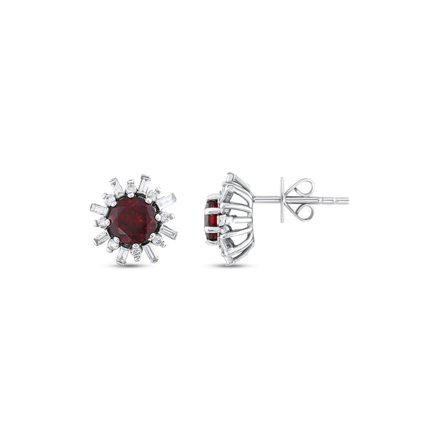 1,58 Karat Pırlanta Garnet Küpe
