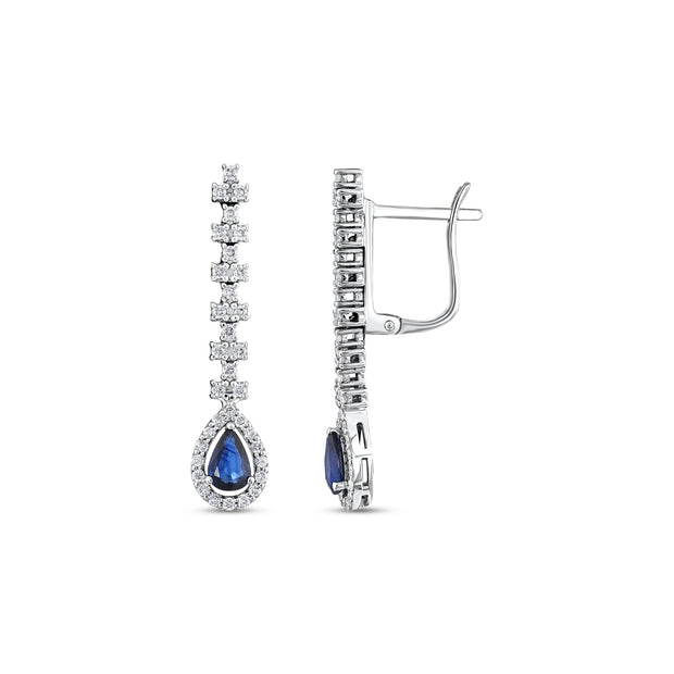 1,42 Karat Pırlanta Safir Küpe