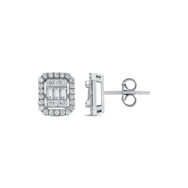 0,54 Karat Pırlantalı Baget Küpe