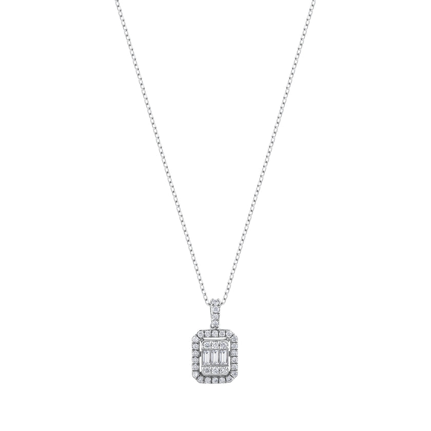 0,35 Karat Pırlantalı Baget Kolye