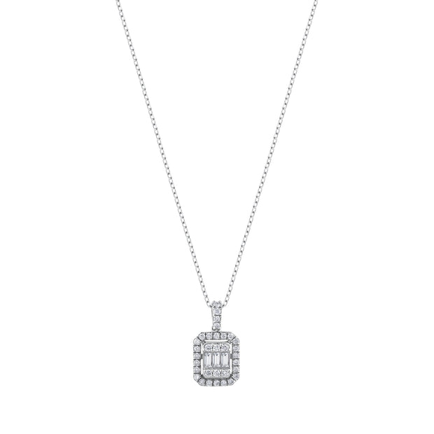 0,35 Karat Pırlantalı Baget Kolye