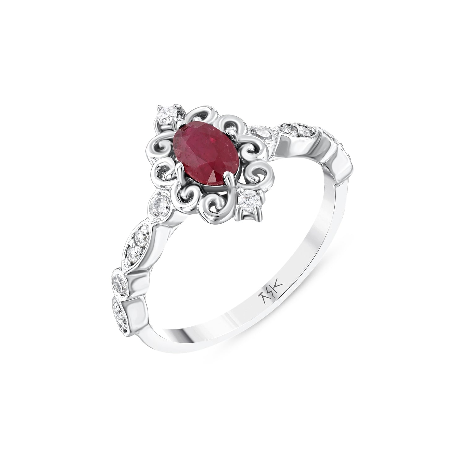 0,73 Karat Pırlanta Yakut Yüzük