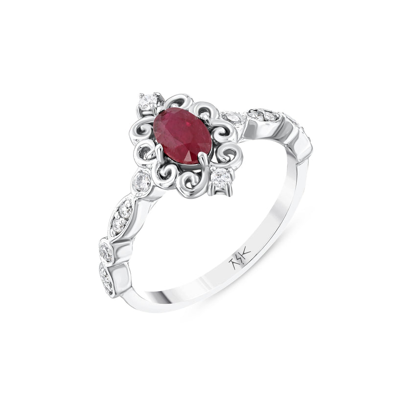 0,73 Karat Pırlanta Yakut Yüzük