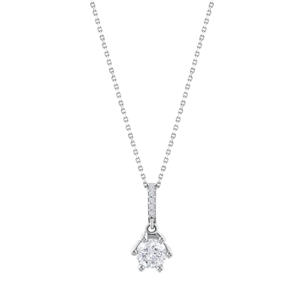 0.52 Karat Pırlantalı Tektaş Kolye