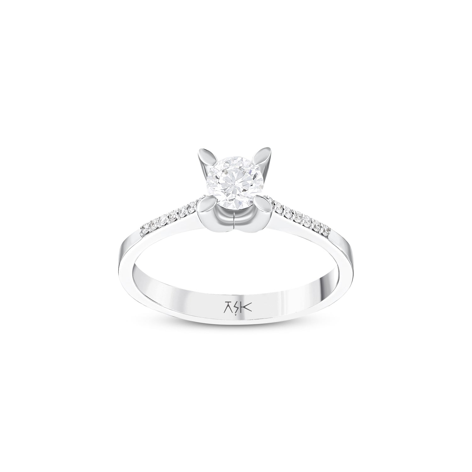 0,45 Karat Pırlantalı Tektaş Yüzük