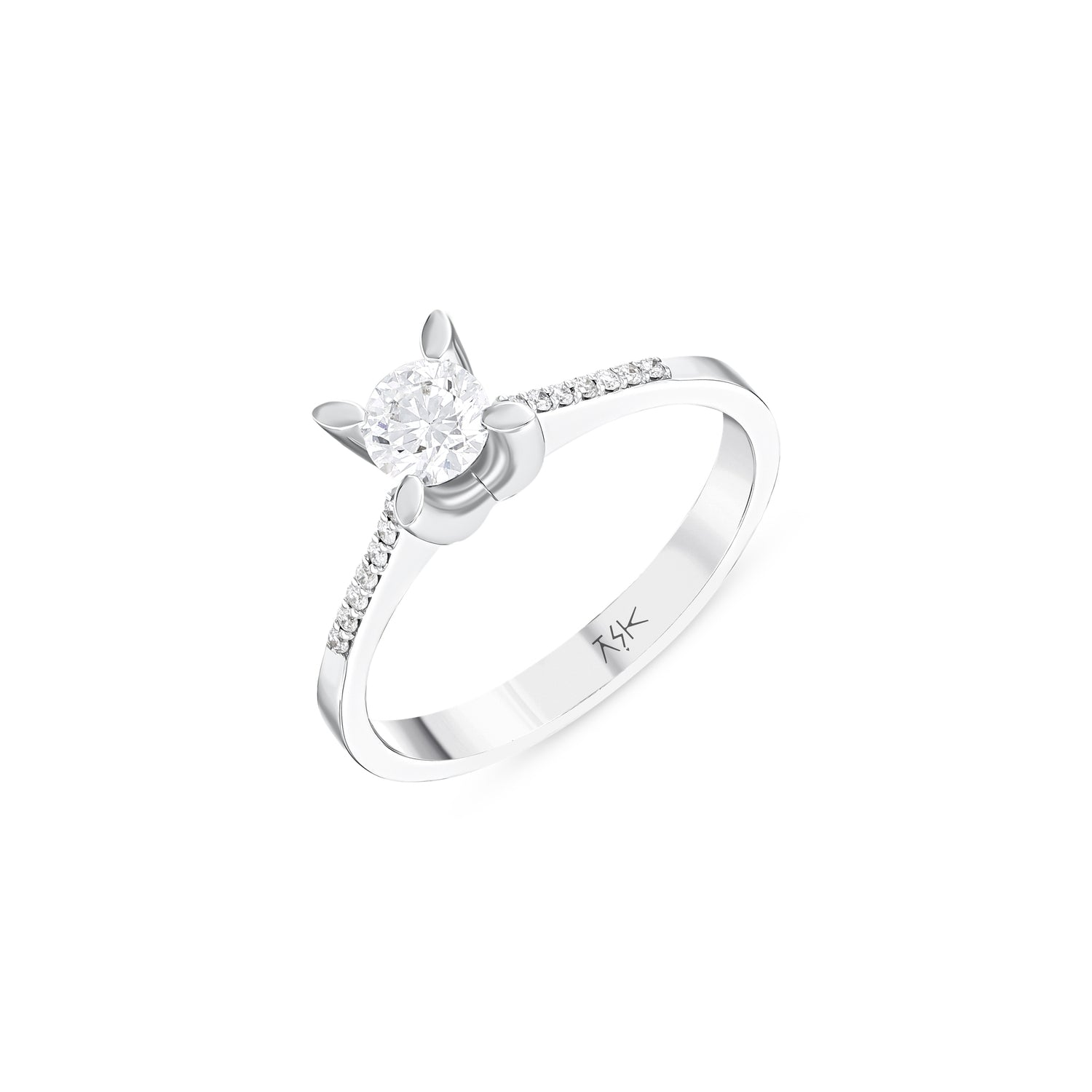 0,45 Karat Pırlantalı Tektaş Yüzük