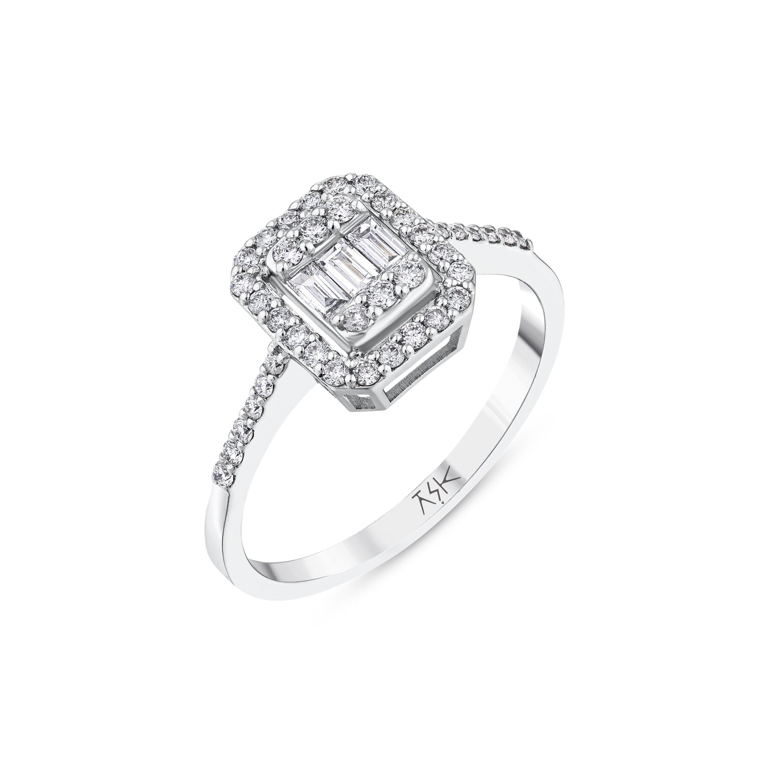 0,38 Karat Pırlantalı Baget Yüzük