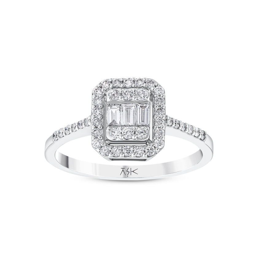 0,38 Karat Pırlantalı Baget Yüzük