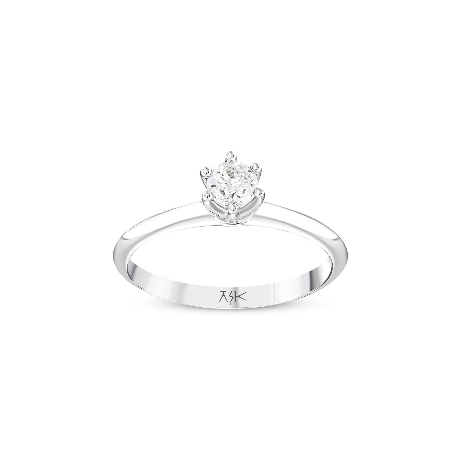 0,30 Karat Pırlantalı Tektaş Yüzük