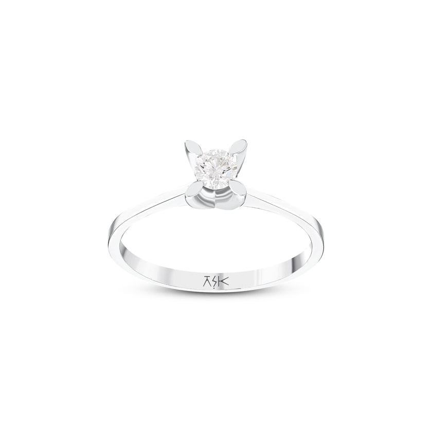 0,19 Karat Pırlantalı Tektaş Yüzük