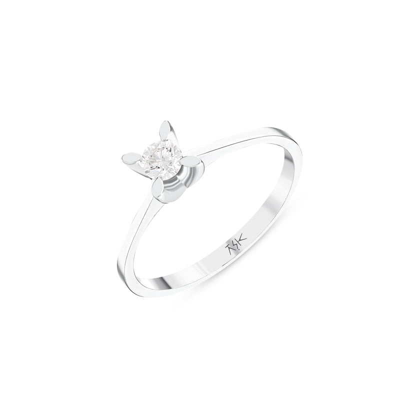 0,19 Karat Pırlantalı Tektaş Yüzük