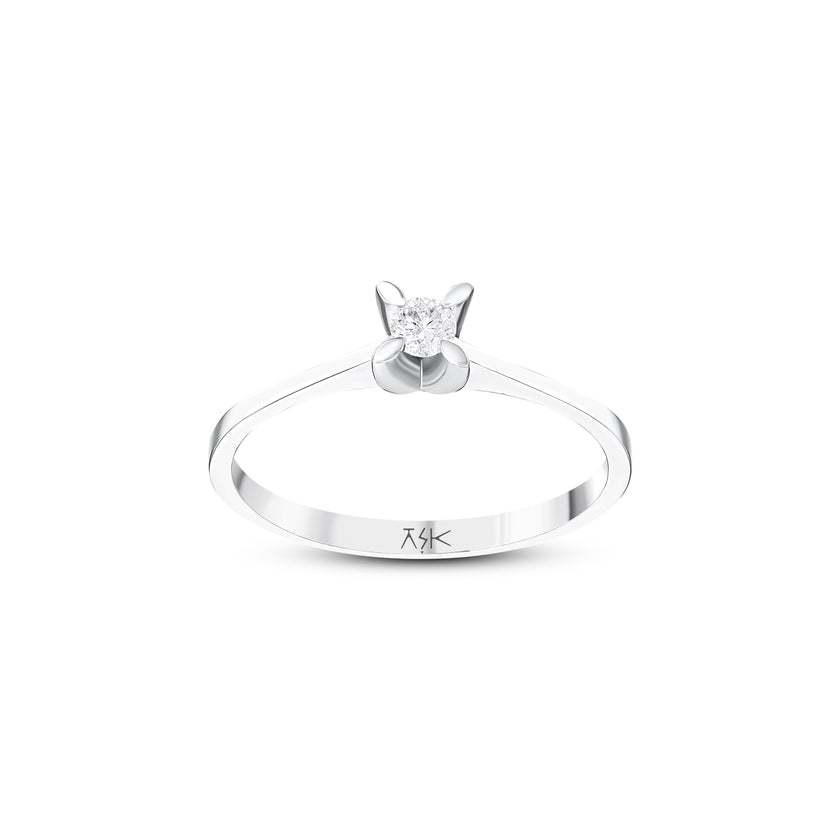 0,10 Karat Pırlantalı Tektaş Yüzük