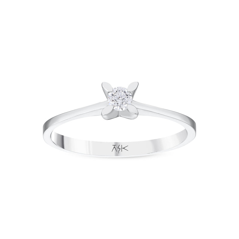 0,10 Karat Pırlantalı Tektaş Yüzük