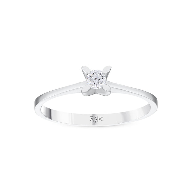 0,10 Karat Pırlantalı Tektaş Yüzük