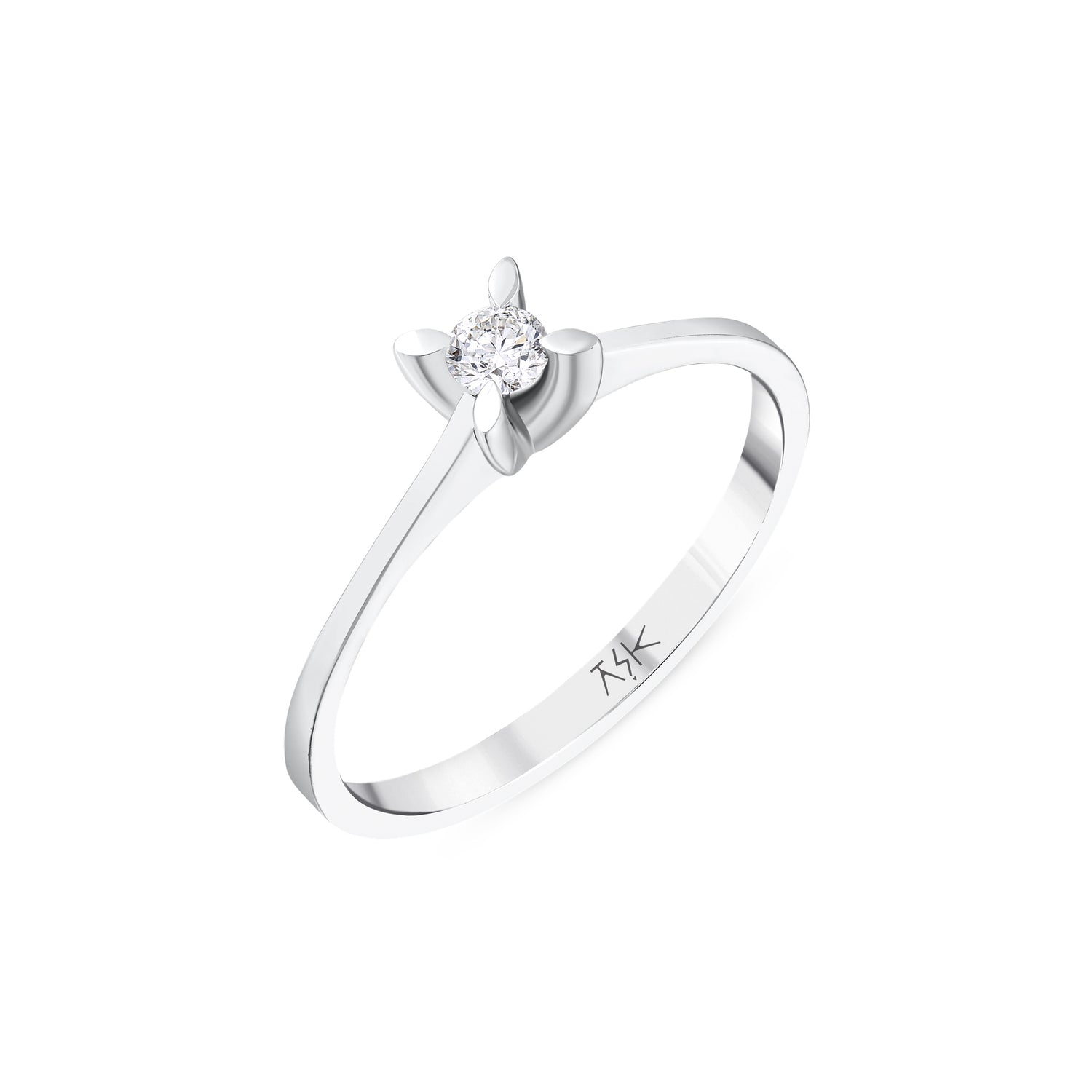 0,10 Karat Pırlantalı Tektaş Yüzük