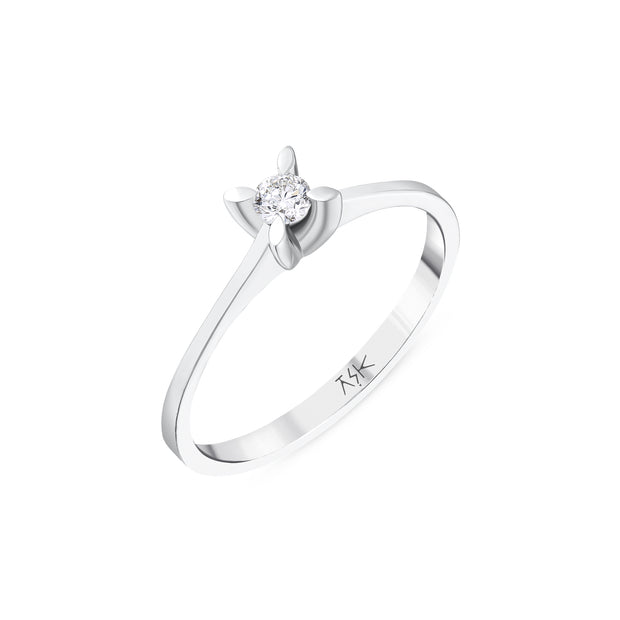 0,10 Karat Pırlantalı Tektaş Yüzük