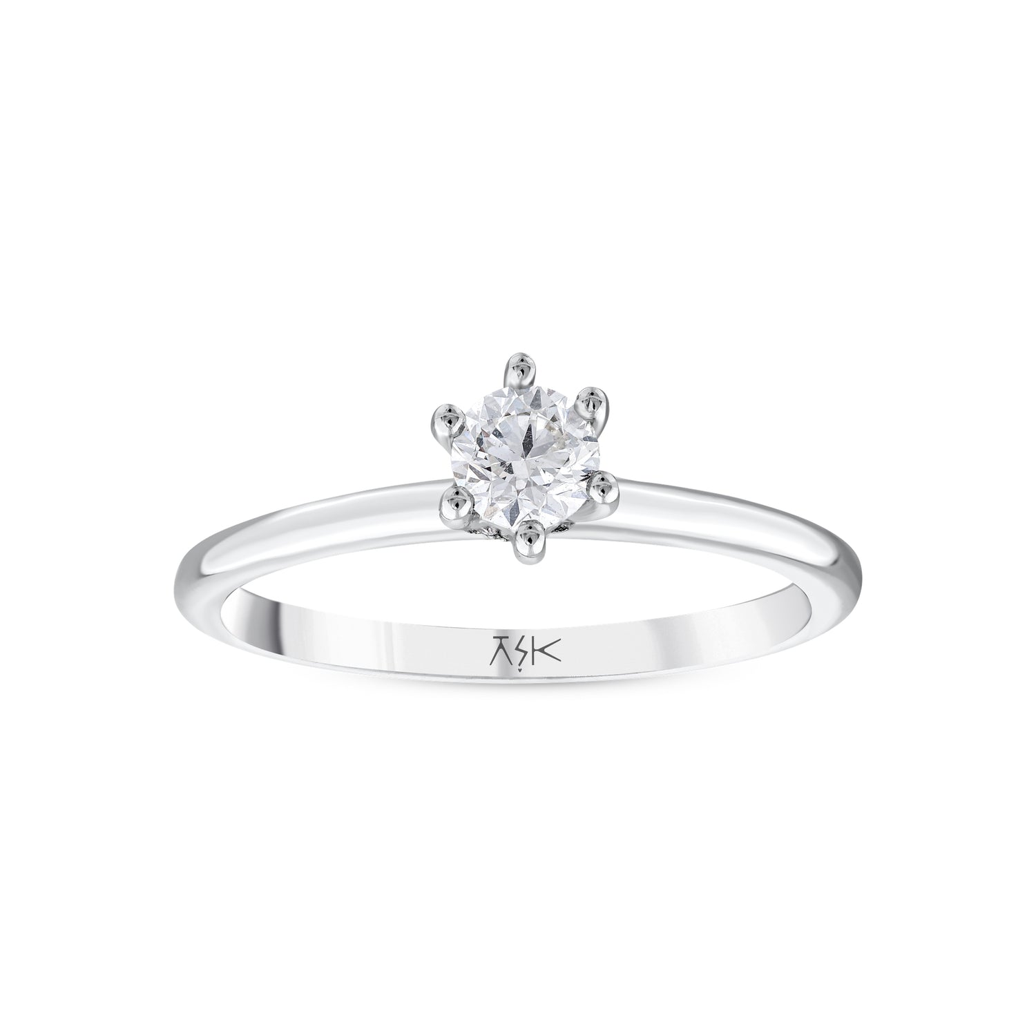 0,32 Karat Pırlantalı  Tektaş Yüzük