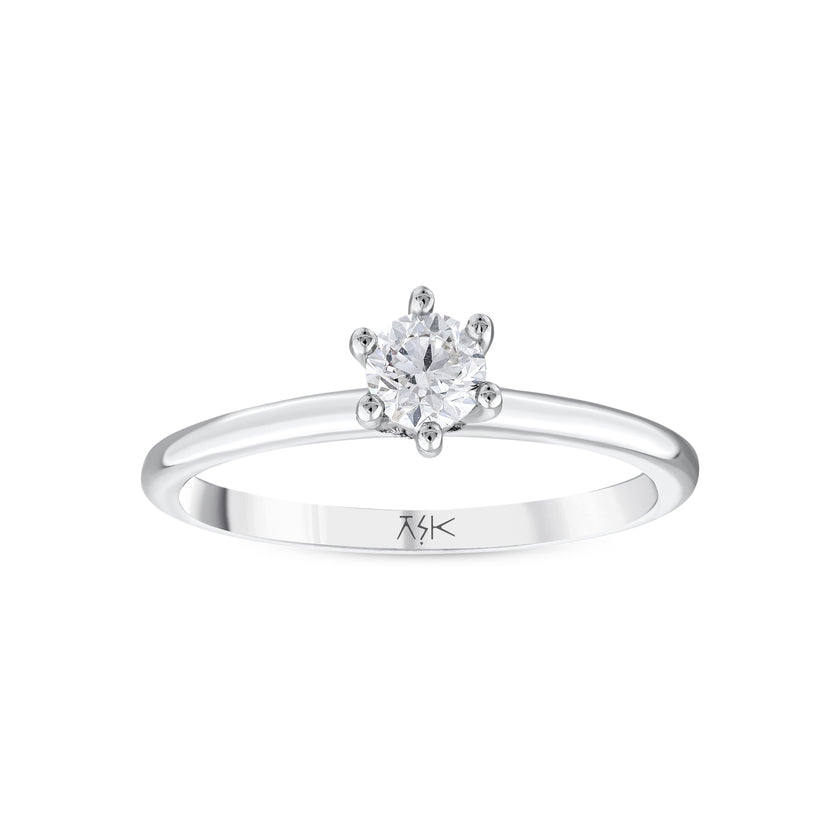 0,32 Karat Pırlantalı  Tektaş Yüzük