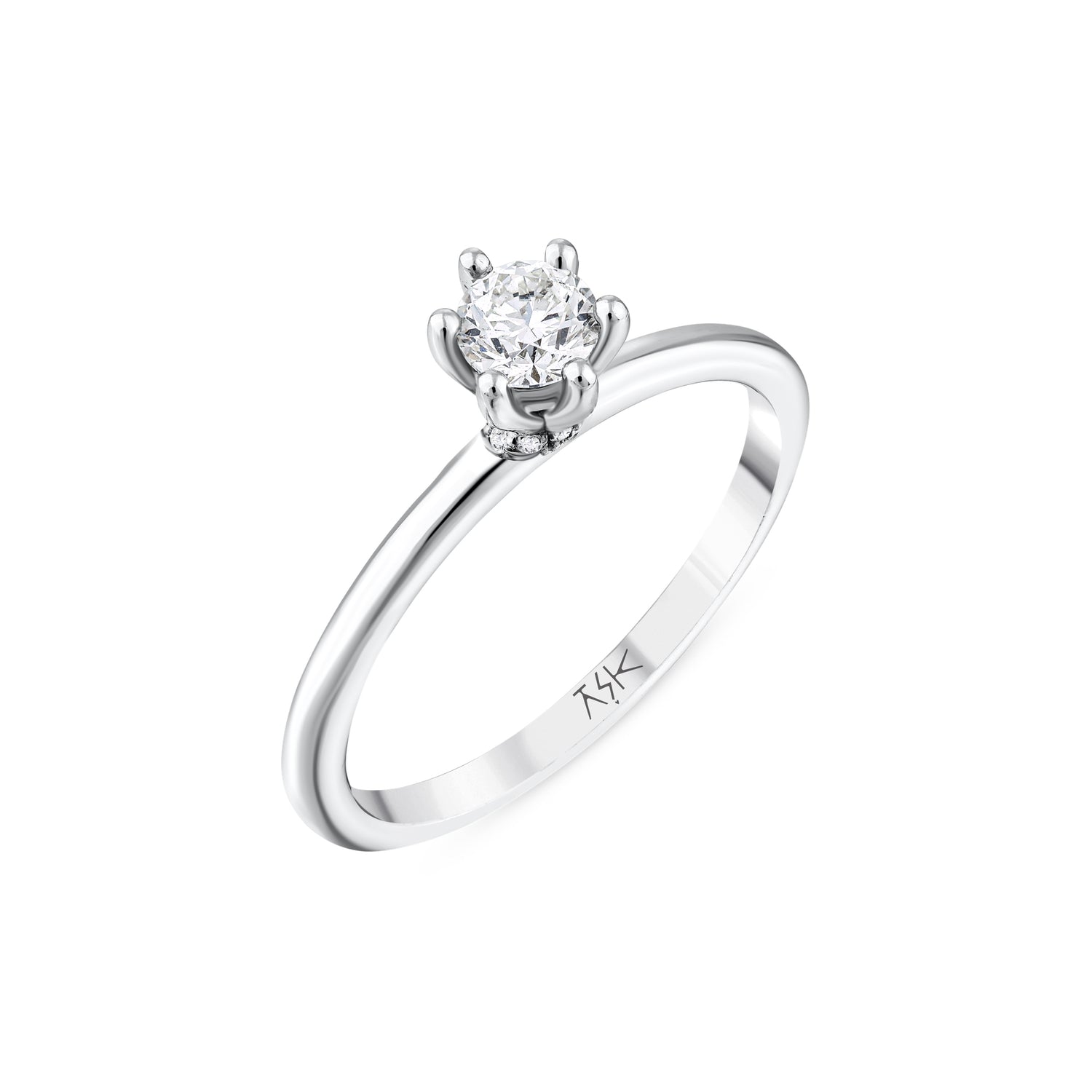 0,32 Karat Pırlantalı  Tektaş Yüzük