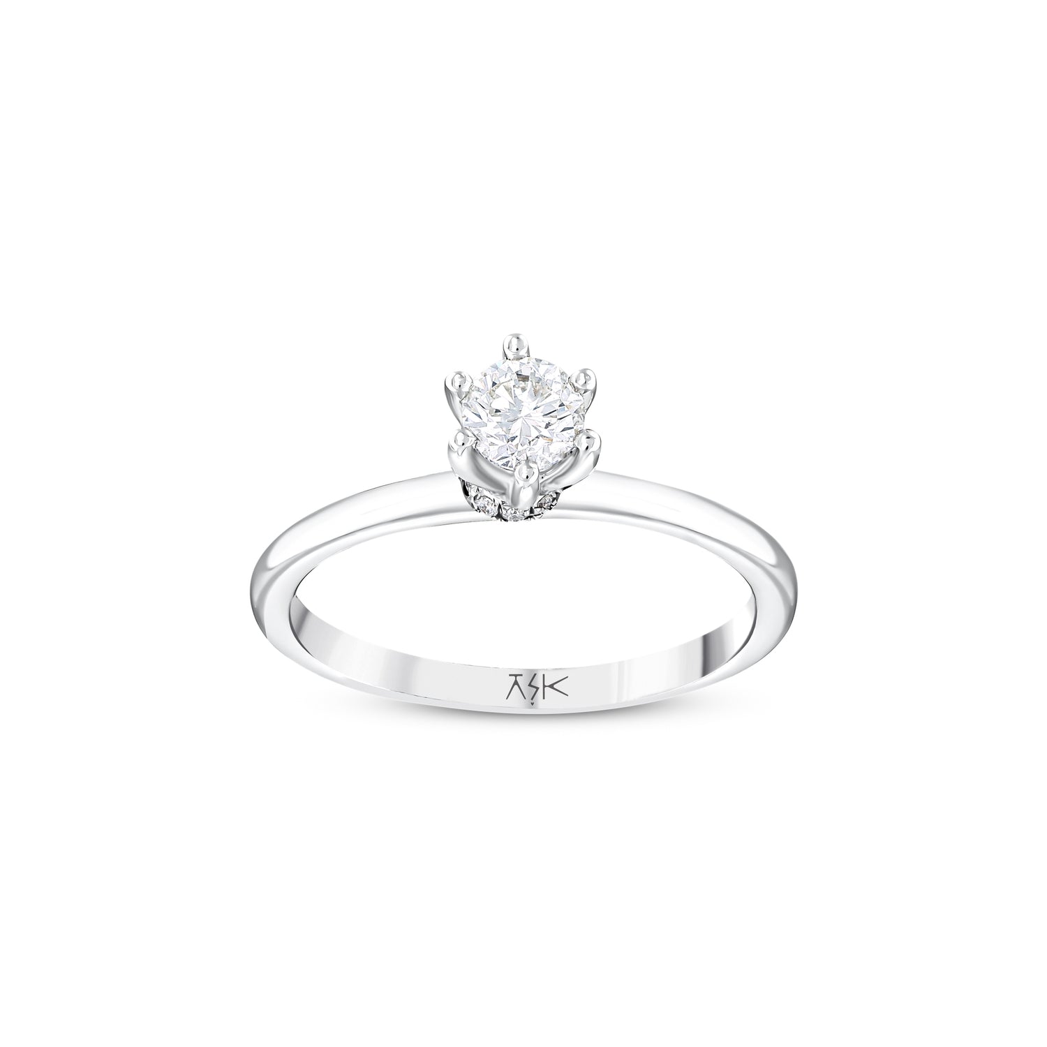 0,32 Karat Pırlantalı Tektaş Yüzük