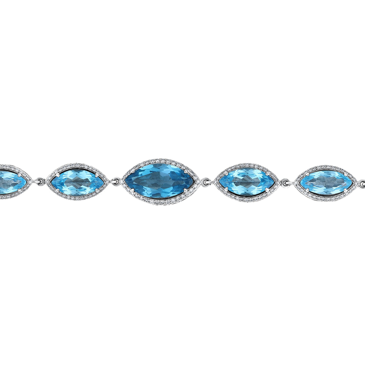 39,69 Karat Pırlanta Mavi Topaz Bileklik