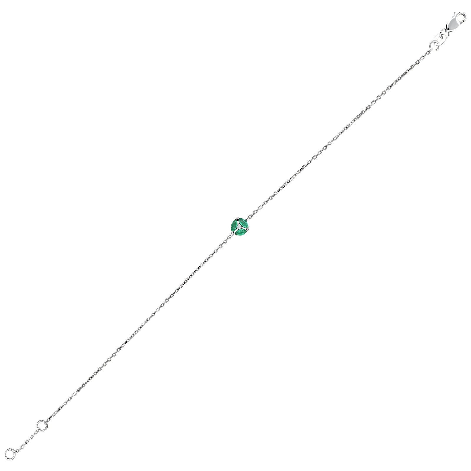 0,21 Karat Pırlanta Zümrüt Bileklik