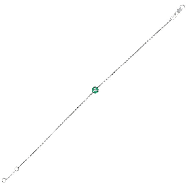 0,21 Karat Pırlanta Zümrüt Bileklik