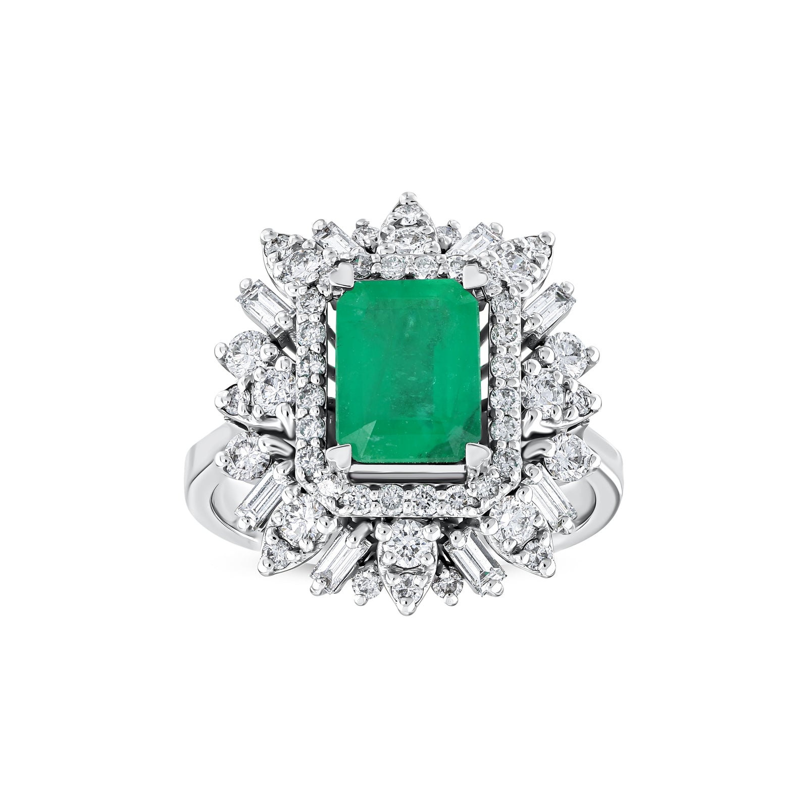 3,02 Karat Pırlanta Zümrüt Yüzük