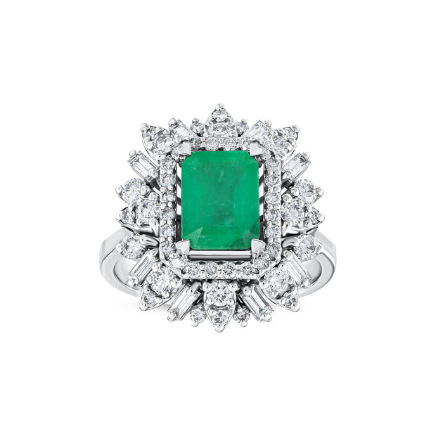 3,02 Karat Pırlanta Zümrüt Yüzük