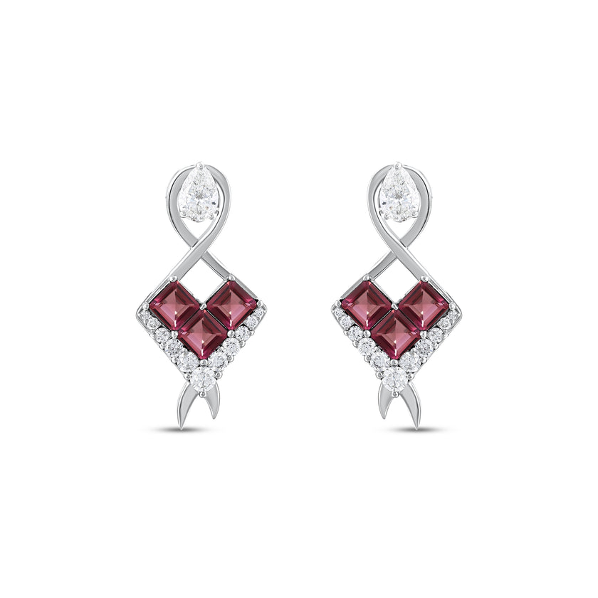 2,58 Karat Pırlanta Turmalin Küpe