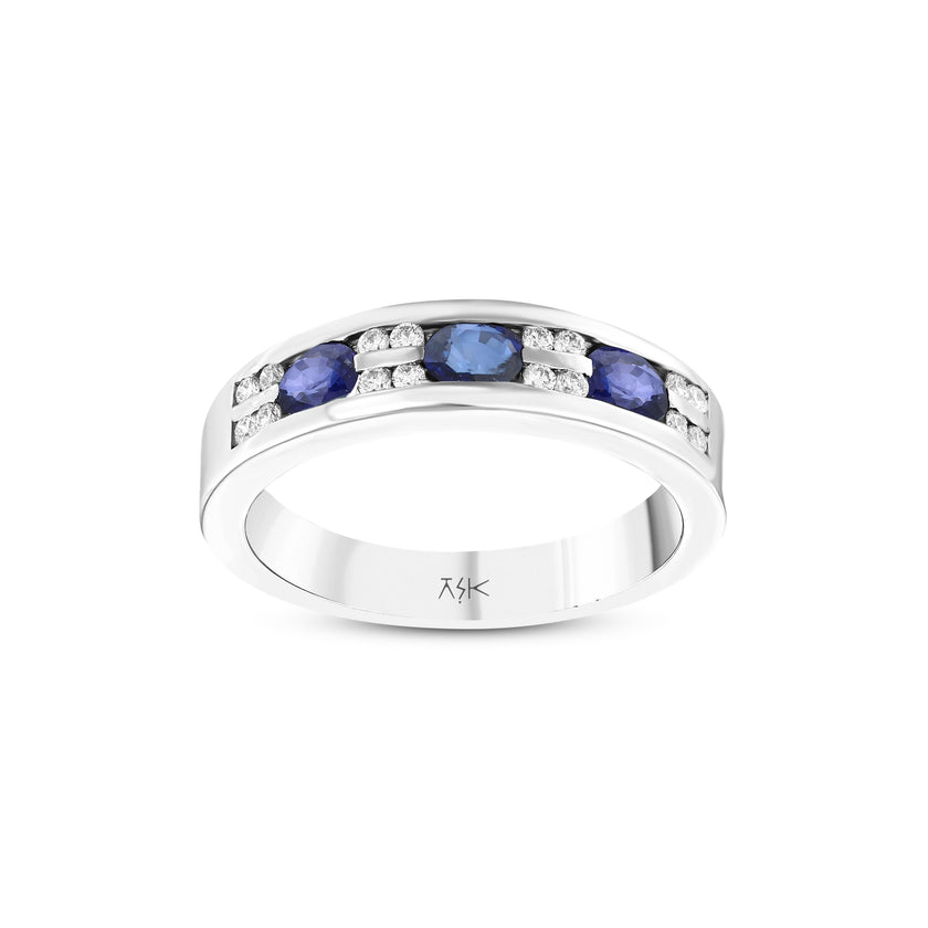 0,76 Karat Pırlanta Safir Yüzük